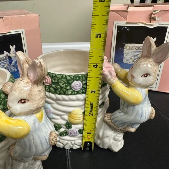 1994 Fitz & Floyd Omnibus Easter Garden  Mugs 2 Piece Vintage NEW Bunnies - Picture 8 of 9